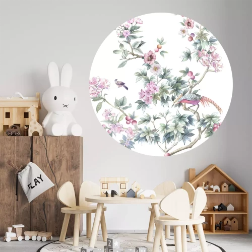 Sticker Subtiel bloemen chinoiserie ornament