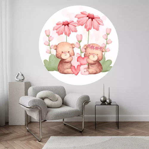 Sticker Beren in bloemen