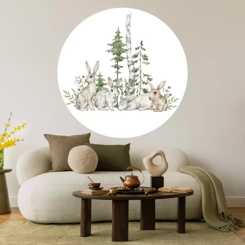 Sticker Grijze konijntjes