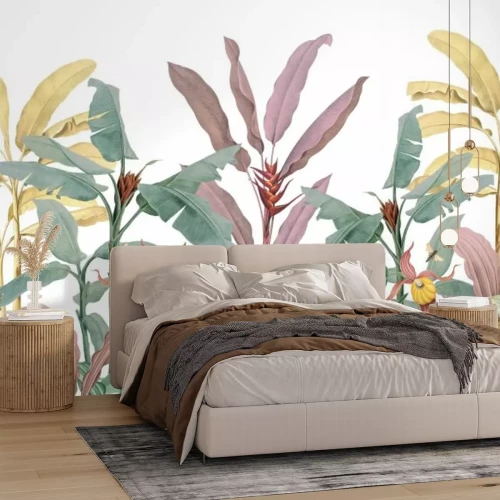 Fotobehang Kleurrijke tropische planten