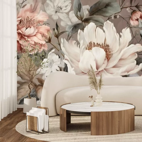 Fotobehang Een elegant boeket bloemen uit de tuin