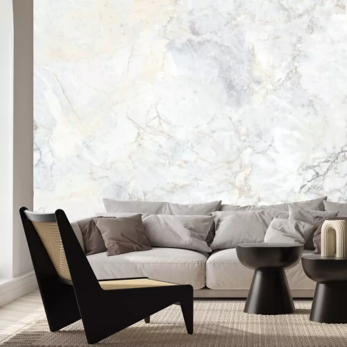 Fotobehang Wit marmer met delicaat goud