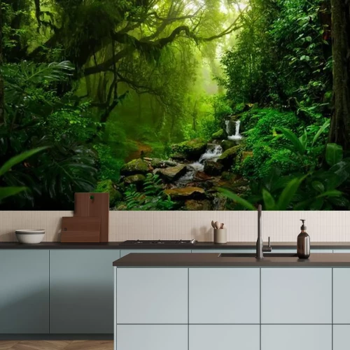 Fotobehang Tropische planten in het regenwoud