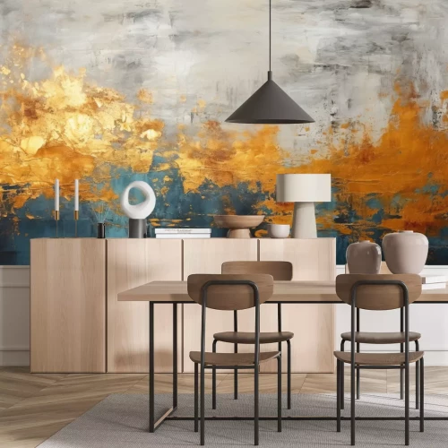 Fotobehang Moderne abstractie met goud