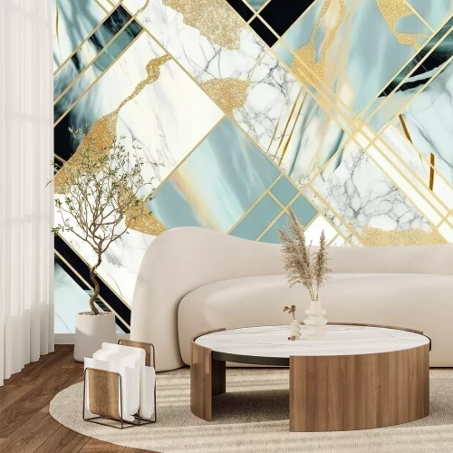 Fotobehang Abstracte geometrische compositie met marmer