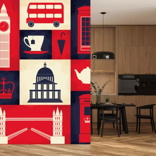 Sticker Retro Poster van Londen