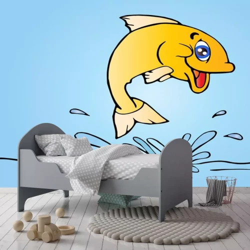 Sticker Glimlachende vissen die uit het water springen