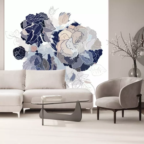 Sticker Decoratieve bloemen achtergrond.