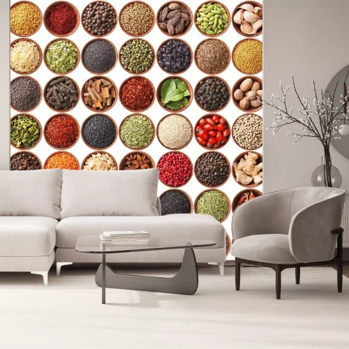 Fotobehang Specerijen van de wereld in containers