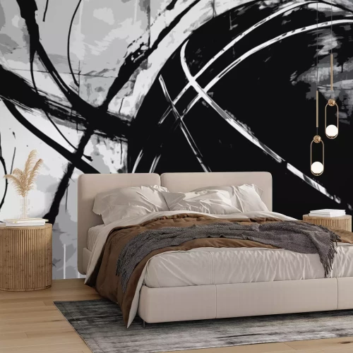 Fotobehang basketball player black and white abstract art