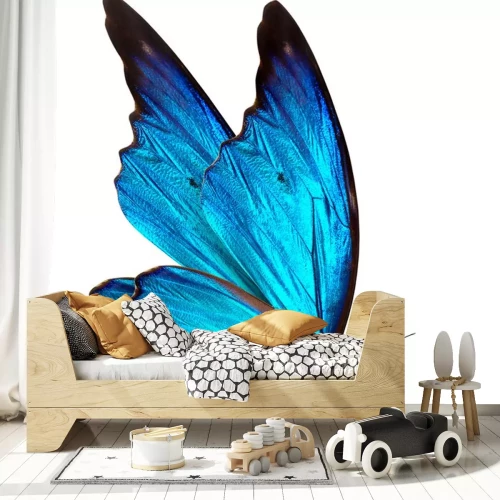 Sticker Close-up van een vlinder met blauwe vleugels