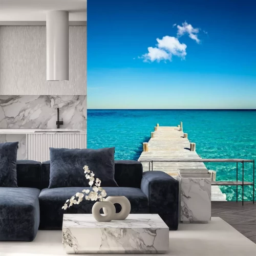 Fotobehang Blauwe tropische zee