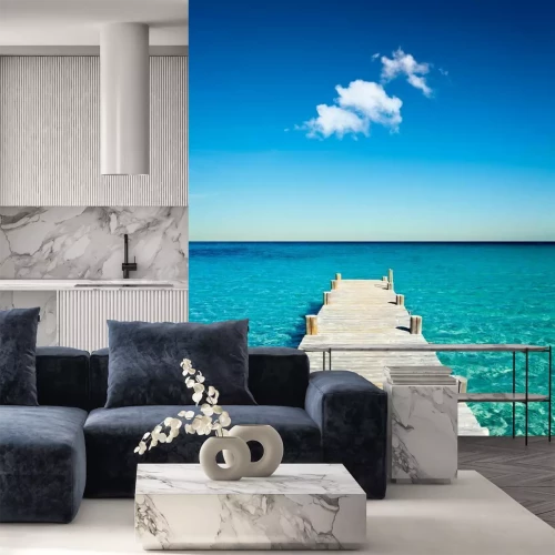 Sticker Blauwe tropische zee