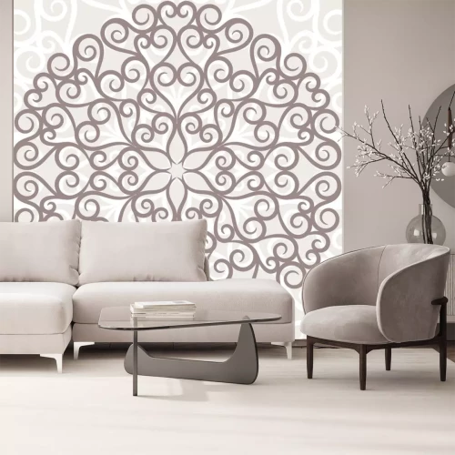 Sticker Krul patroon achtergrond. Sier-ronde kant.