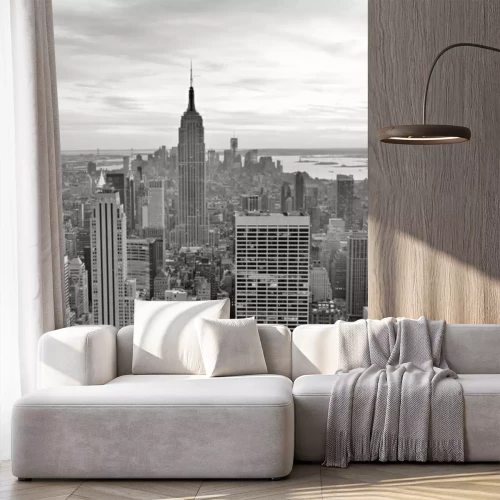 Fotobehang Mistig uitzicht op het Empire State Building