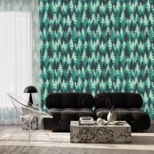 Behang Naadloze patroon naaldbos