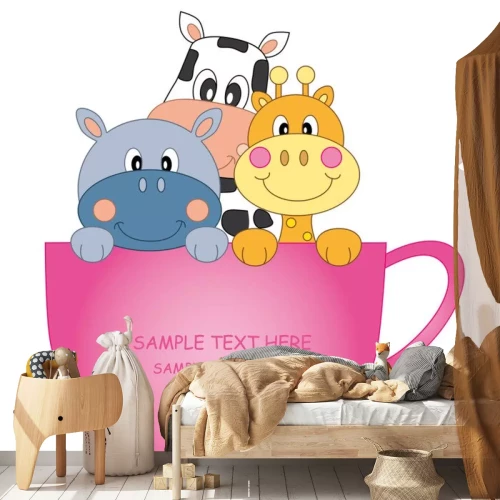 Sticker Dieren in een kopje