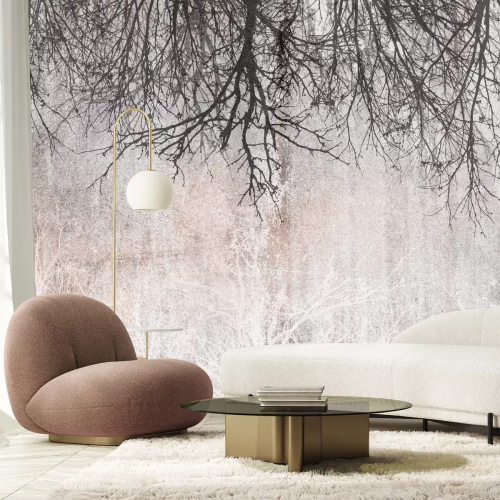 Fotobehang Boomtakken in een vintage motief