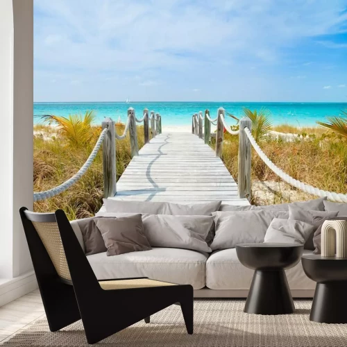 Fotobehang Brug naar de zee