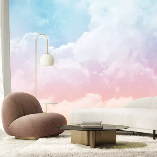 Fotobehang Wolken in pastelkleuren