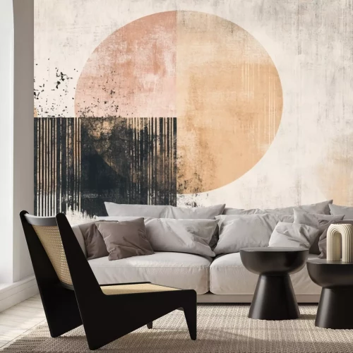 Fotobehang Geometrische abstractie met een gestructureerde achtergrond