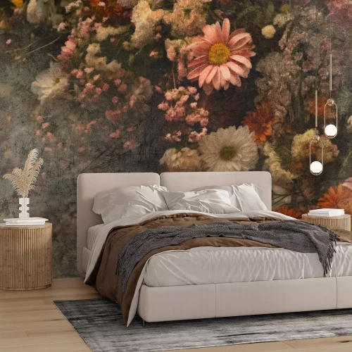 Fotobehang Pastel bloemen vintage patroon