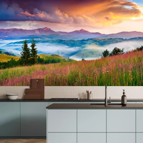 Fotobehang Berglandschap bij zonsopgang