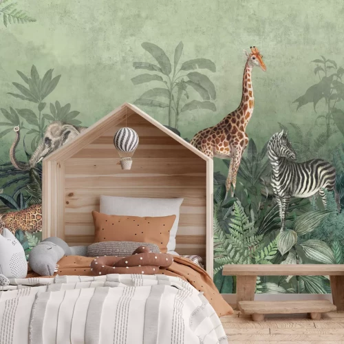 Fotobehang Safari-dieren in de tropische jungle