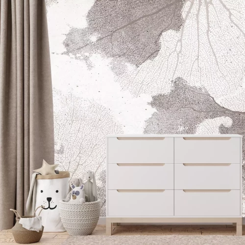 Fotobehang Beige koralen op een gestructureerde achtergrond