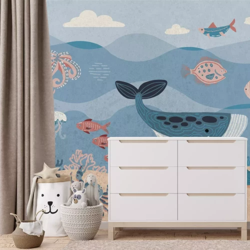 Fotobehang Dieren in de onderwaterwereld kinderpatroon