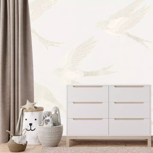 Fotobehang Zwaluwen op een licht gestructureerde achtergrond