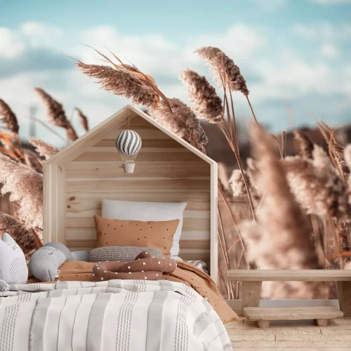 Fotobehang Pampasgras in de wind