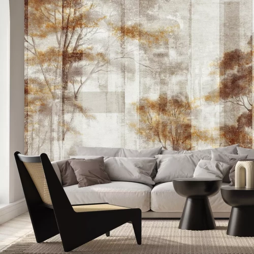 Fotobehang Boslandschap in herfstkleuren