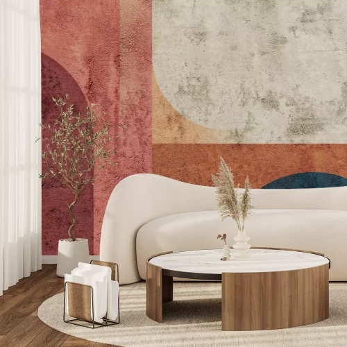 Fotobehang Geometrische figuren moderne compositie met textuur