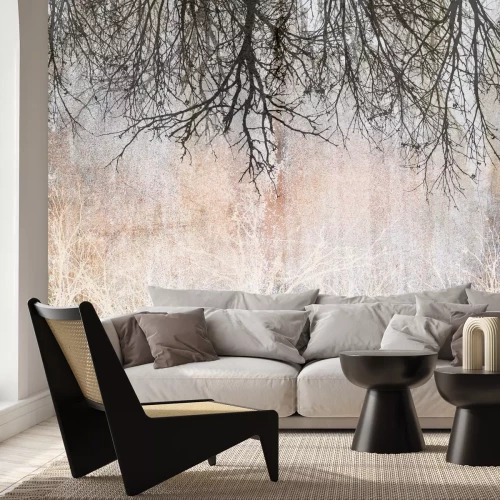 Fotobehang Een compositie met boomtakken in een vintage motief