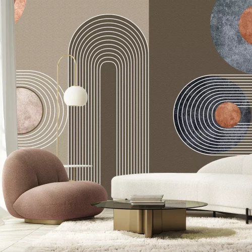 Fotobehang Moderne abstractie met geometrische vormen