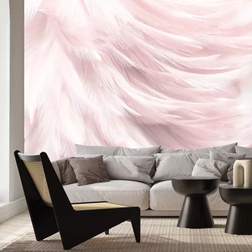 Fotobehang Roze 3D-veren van dichtbij