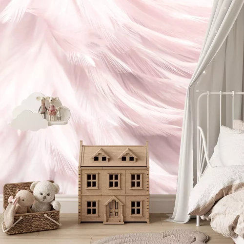 Fotobehang Roze 3D-veren van dichtbij