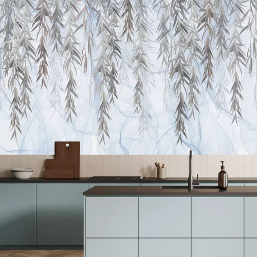 Fotobehang Hangplanten, klimplanten, betonnen achtergrond