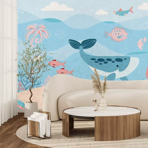 Fotobehang Dieren in de onderwaterwereld patroon voor kinderen