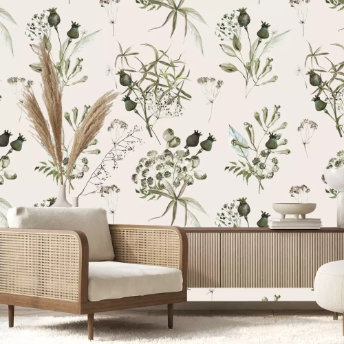 Fotobehang Takjes wilde bloemen en planten