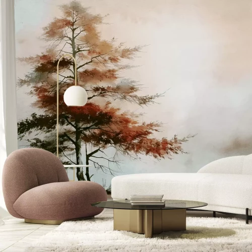 Fotobehang Aquarel herfstboom