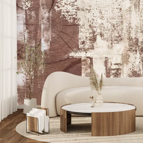 Fotobehang Boomstam op een gestructureerde achtergrond