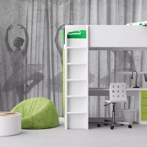 Fotobehang Dansende ballerina's op een gestreepte achtergrond met textuur