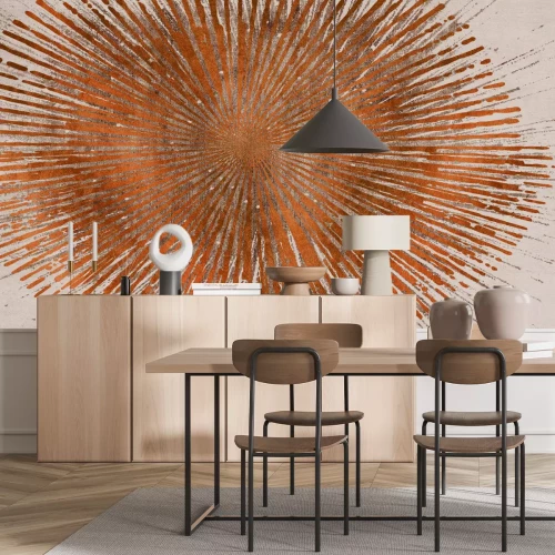 Fotobehang Abstracte cirkel in koperkleuren met textuur