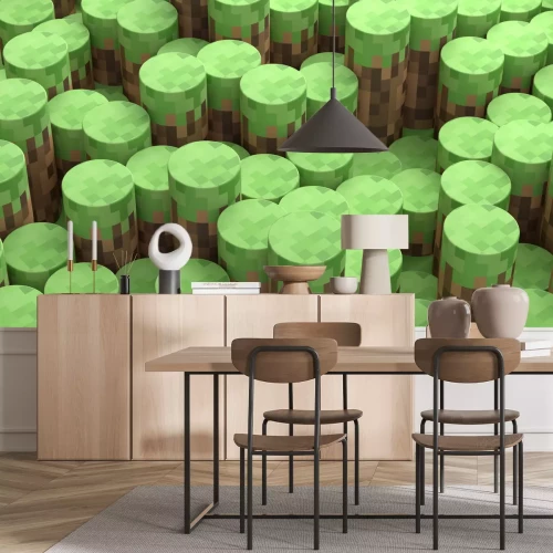 Fotobehang Geometrische achtergrond in een gamestijl