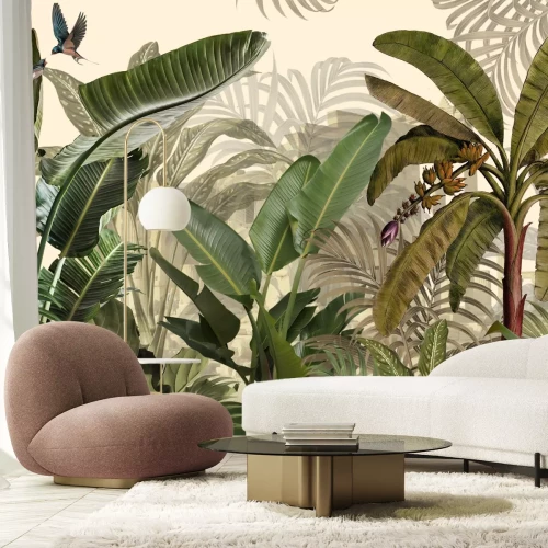 Fotobehang Exotische groene planten in de jungle