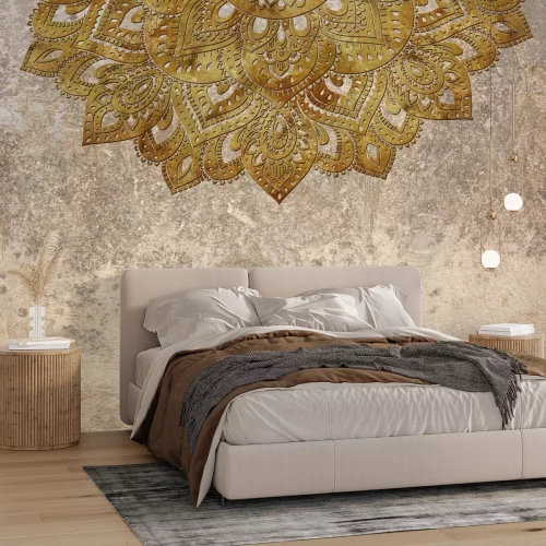 Fotobehang Mandala op een betonnen textuurachtergrond