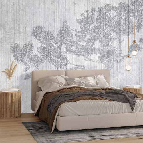 Fotobehang Minimalistisch vintage boomlandschap