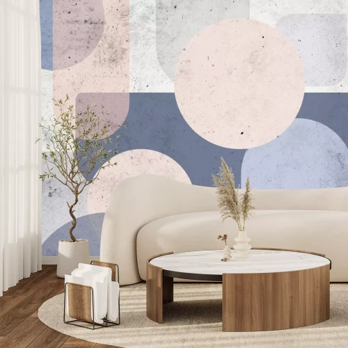 Fotobehang Compositie van geometrische vormen op een gestructureerde achtergrond